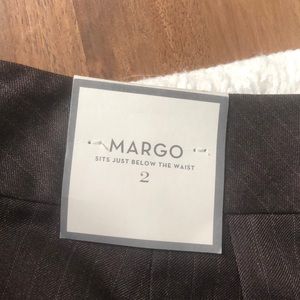 Brown pinstripe Margo dress pants from Ann Taylor.